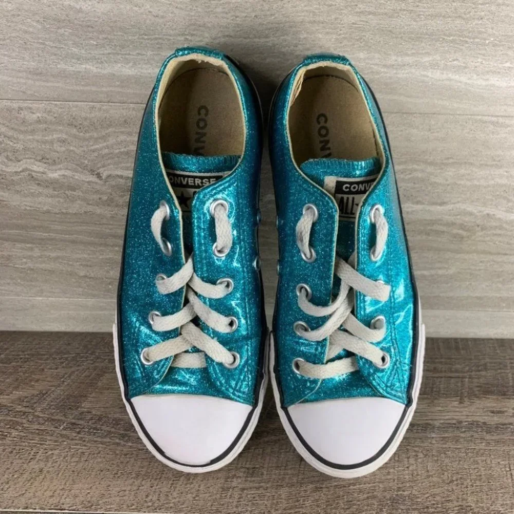 Girls Youth Converse All Star Glitter Sneaker - Picture 4 of 9